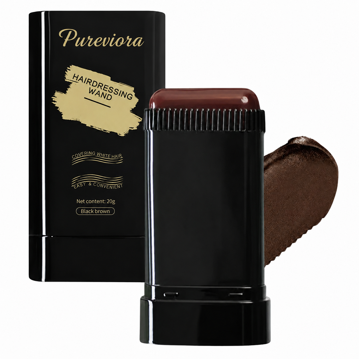 Pureviora Temporary Hair Touch-Up Stick, Instantly Conceal White Hair for Senior Men & Women