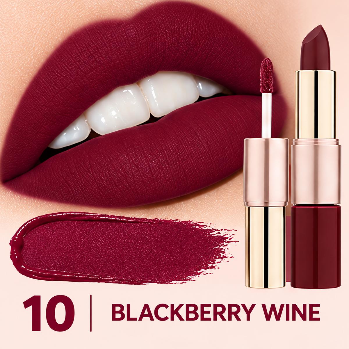 💄✨ Dual-Ended Lipstick – Velvet Liquid Lip Cream & Creamy Bullet ☁️