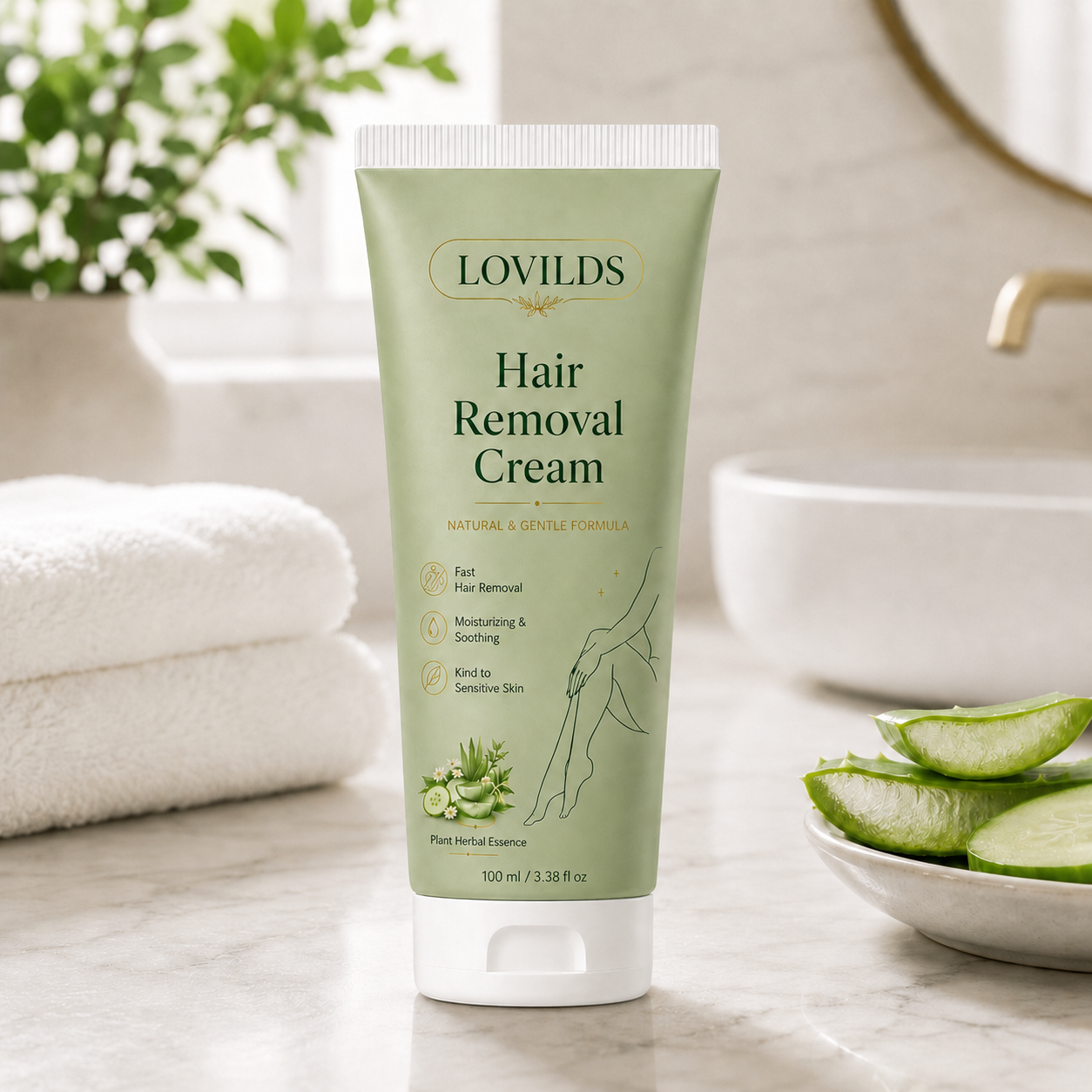 Pureviora Painless Depilatory Cream – No Razor Bumps, No Harsh Odor