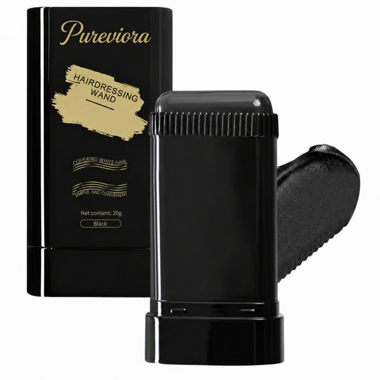 Pureviora Temporary Hair Touch-Up Stick, Instantly Conceal White Hair for Senior Men & Women