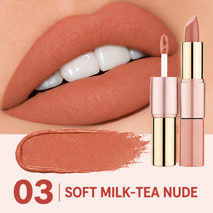 💄✨ Dual-Ended Lipstick – Velvet Liquid Lip Cream & Creamy Bullet ☁️