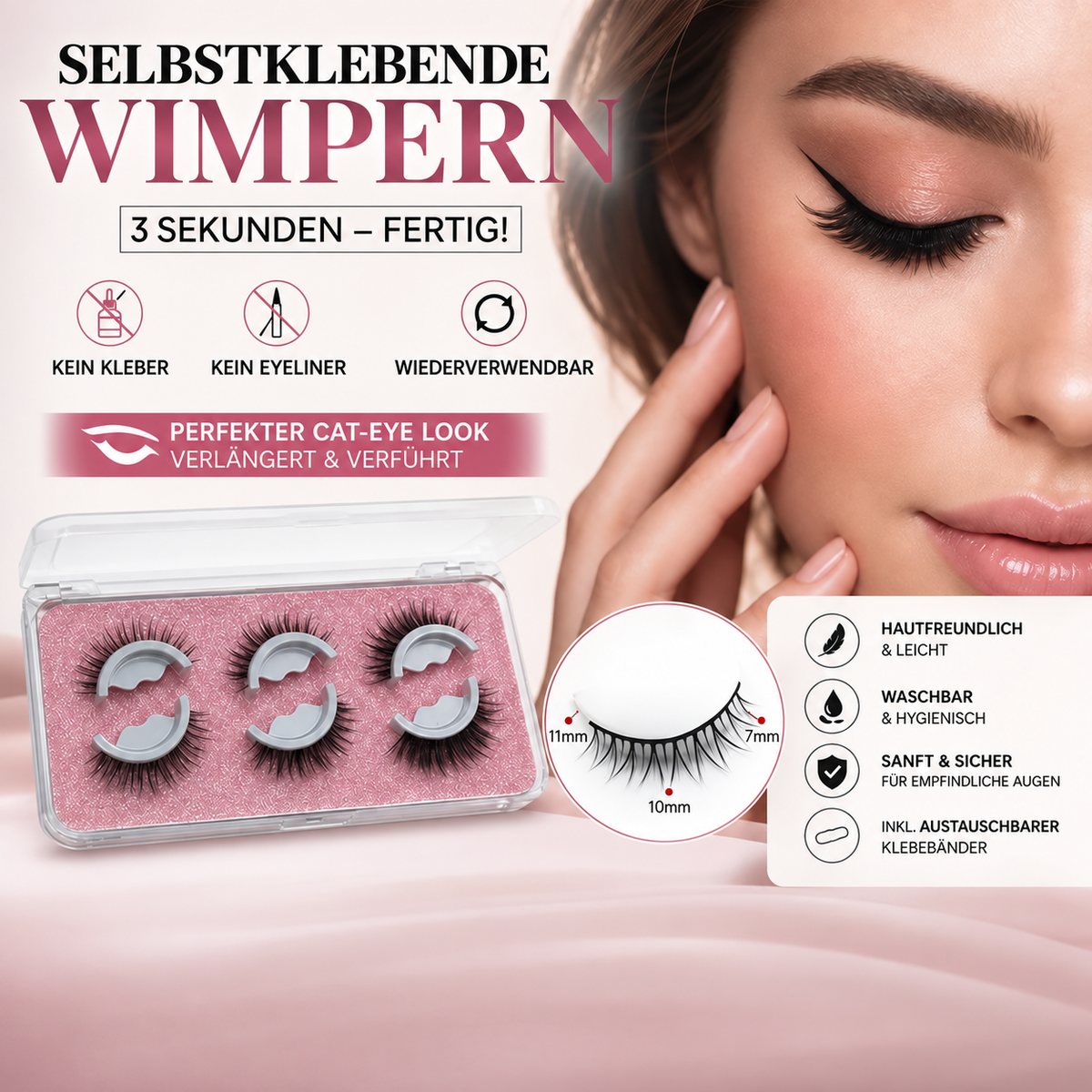 🥳In Vorbereitung auf die Feiertage-Wiederverwendbare Selbstklebende Wimpern