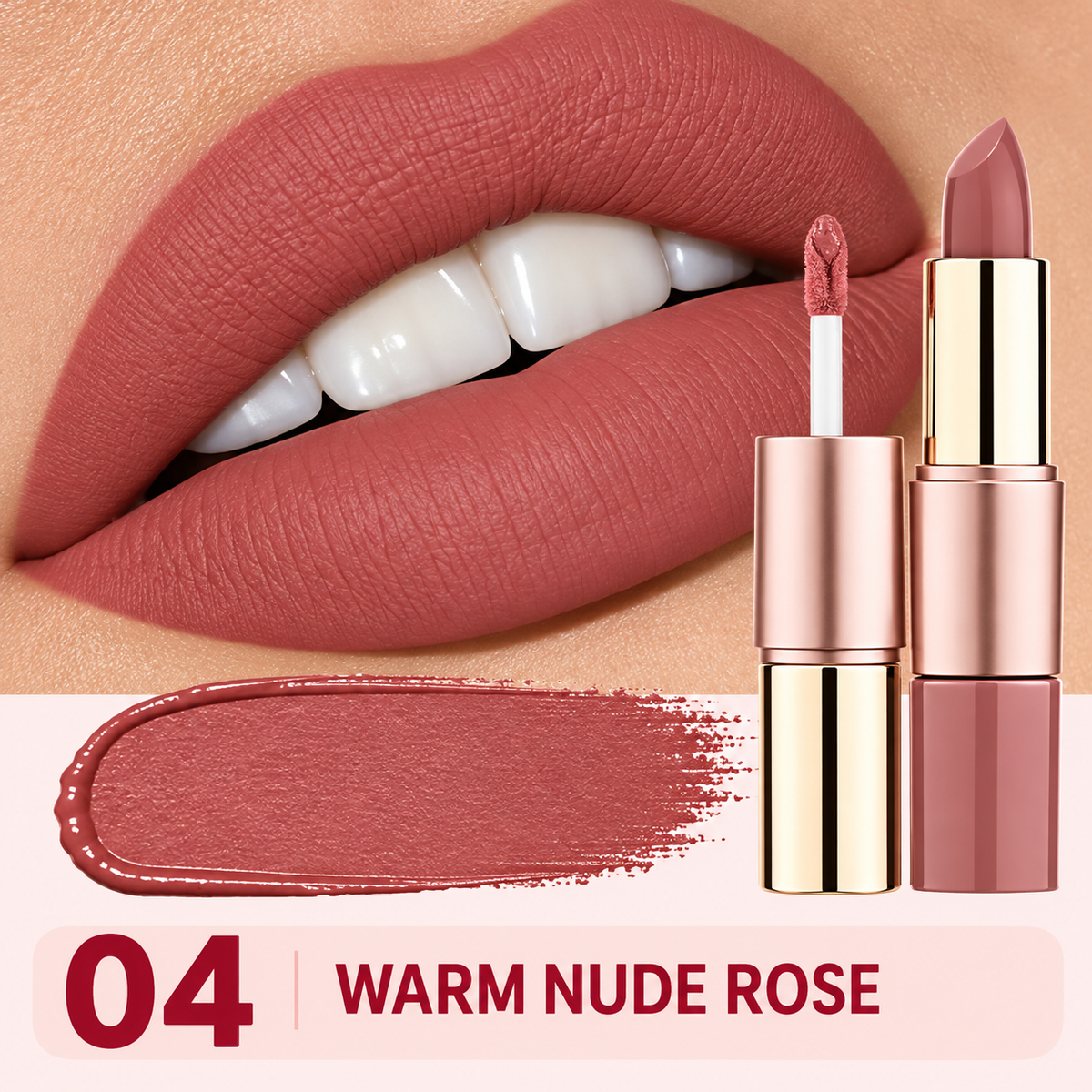💄✨ Dual-Ended Lipstick – Velvet Liquid Lip Cream & Creamy Bullet ☁️