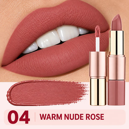 💄✨ Dual-Ended Lipstick – Velvet Liquid Lip Cream & Creamy Bullet ☁️