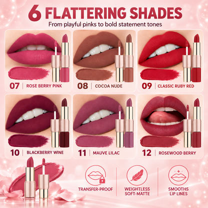 💄✨ Dual-Ended Lipstick – Velvet Liquid Lip Cream & Creamy Bullet ☁️
