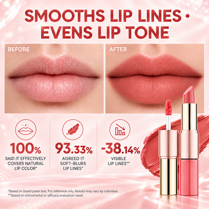💄✨ Dual-Ended Lipstick – Velvet Liquid Lip Cream & Creamy Bullet ☁️