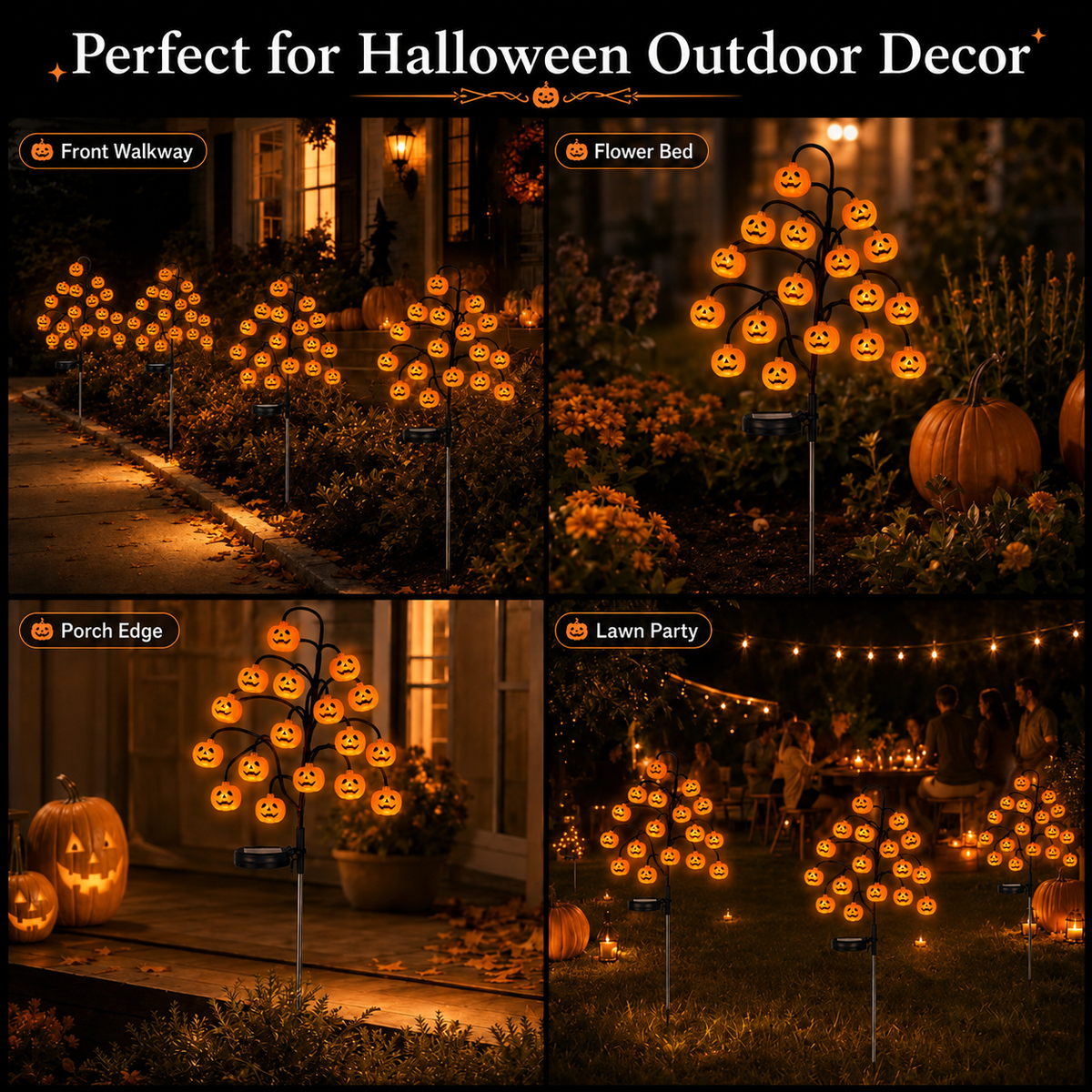 🎃 49% OFF 🎃 Pumpkin Solar Stake Lights – Halloween Outdoor Yard Decor 🦇