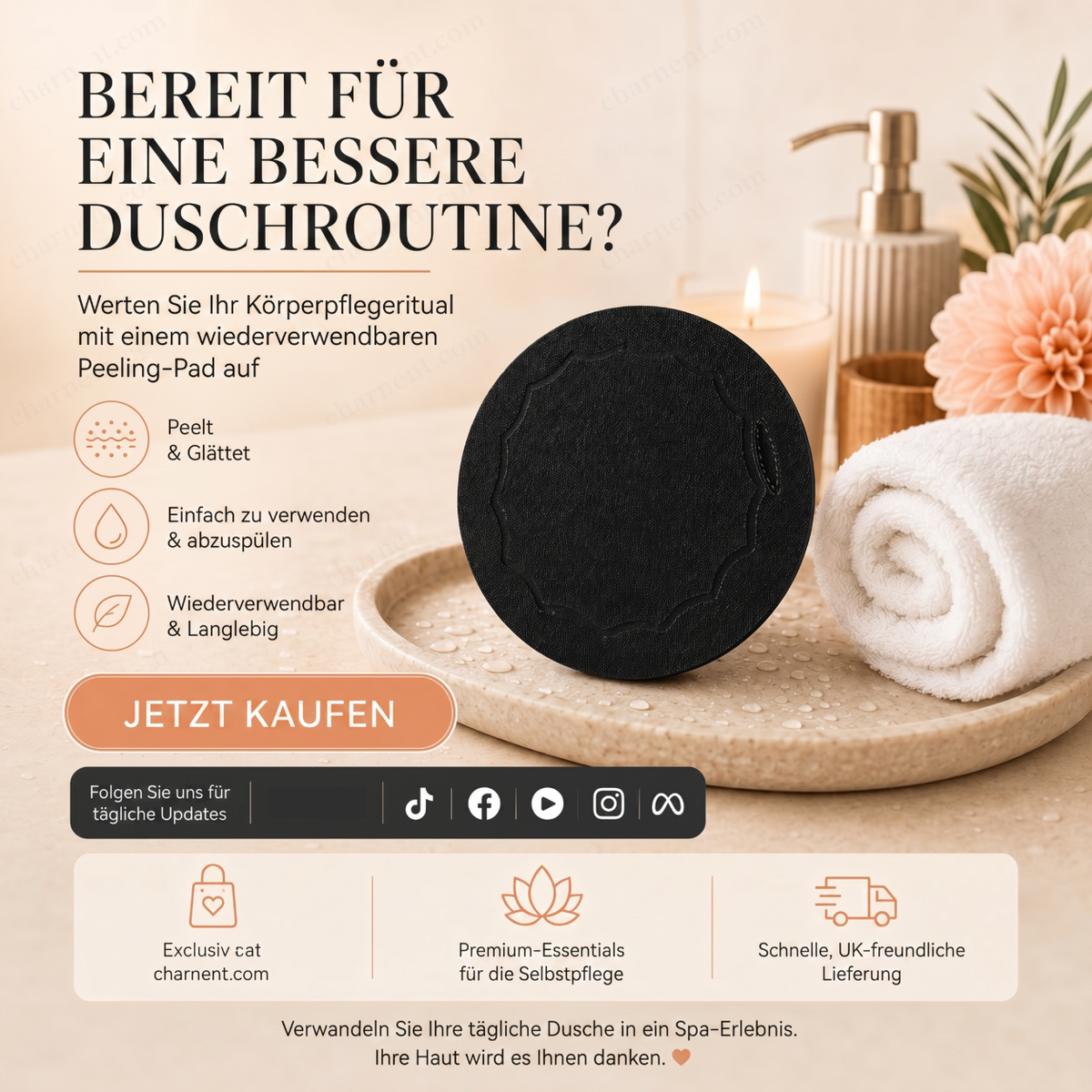 🚿 Reusable Exfoliating Pads | Gentle for smooth, fresh skin 🧖‍♀️