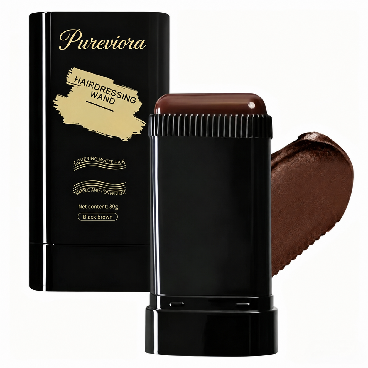 Pureviora Temporary Hair Touch-Up Stick, Instantly Conceal White Hair for Senior Men & Women