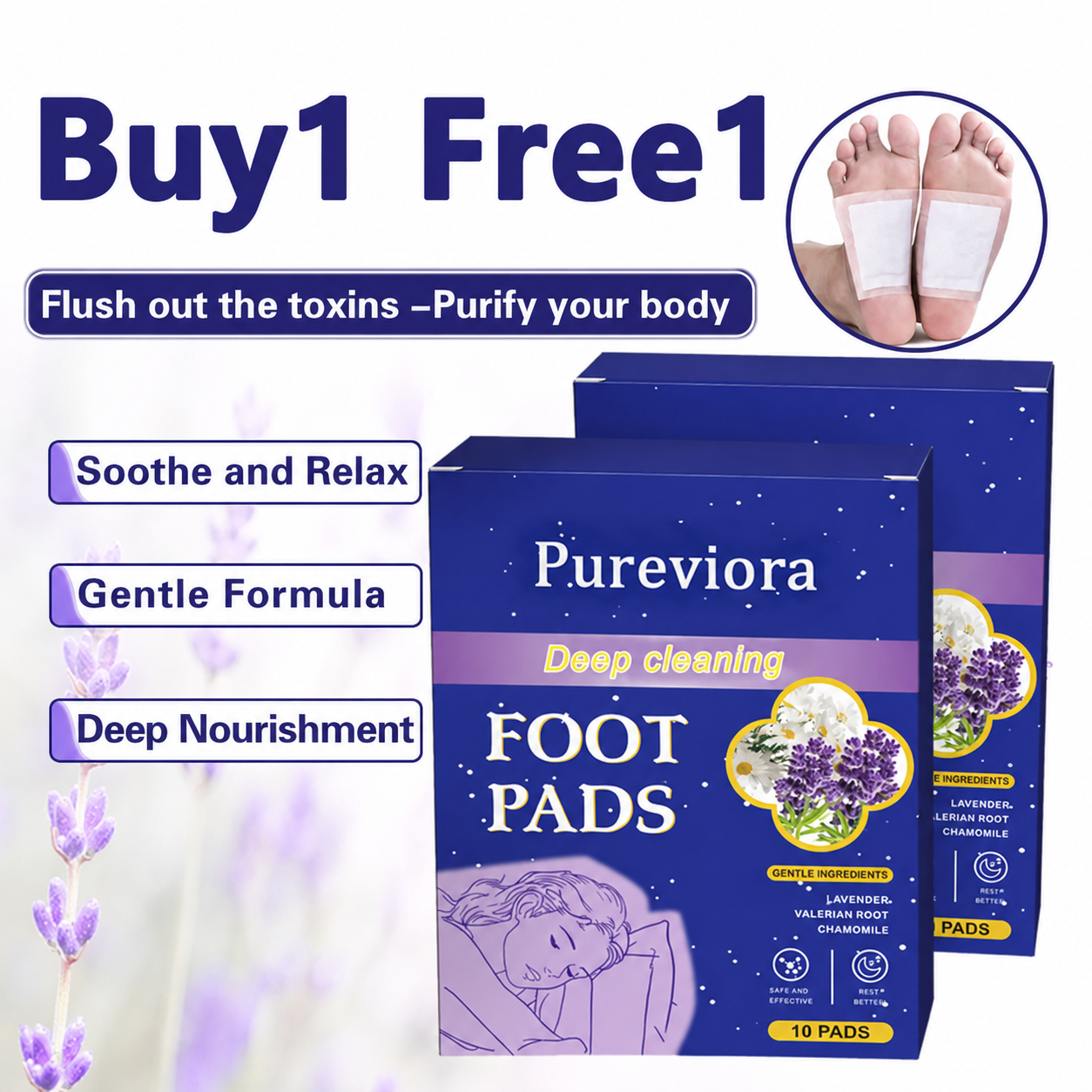 Pureviora Good Night Sleep Detox Foot Pads