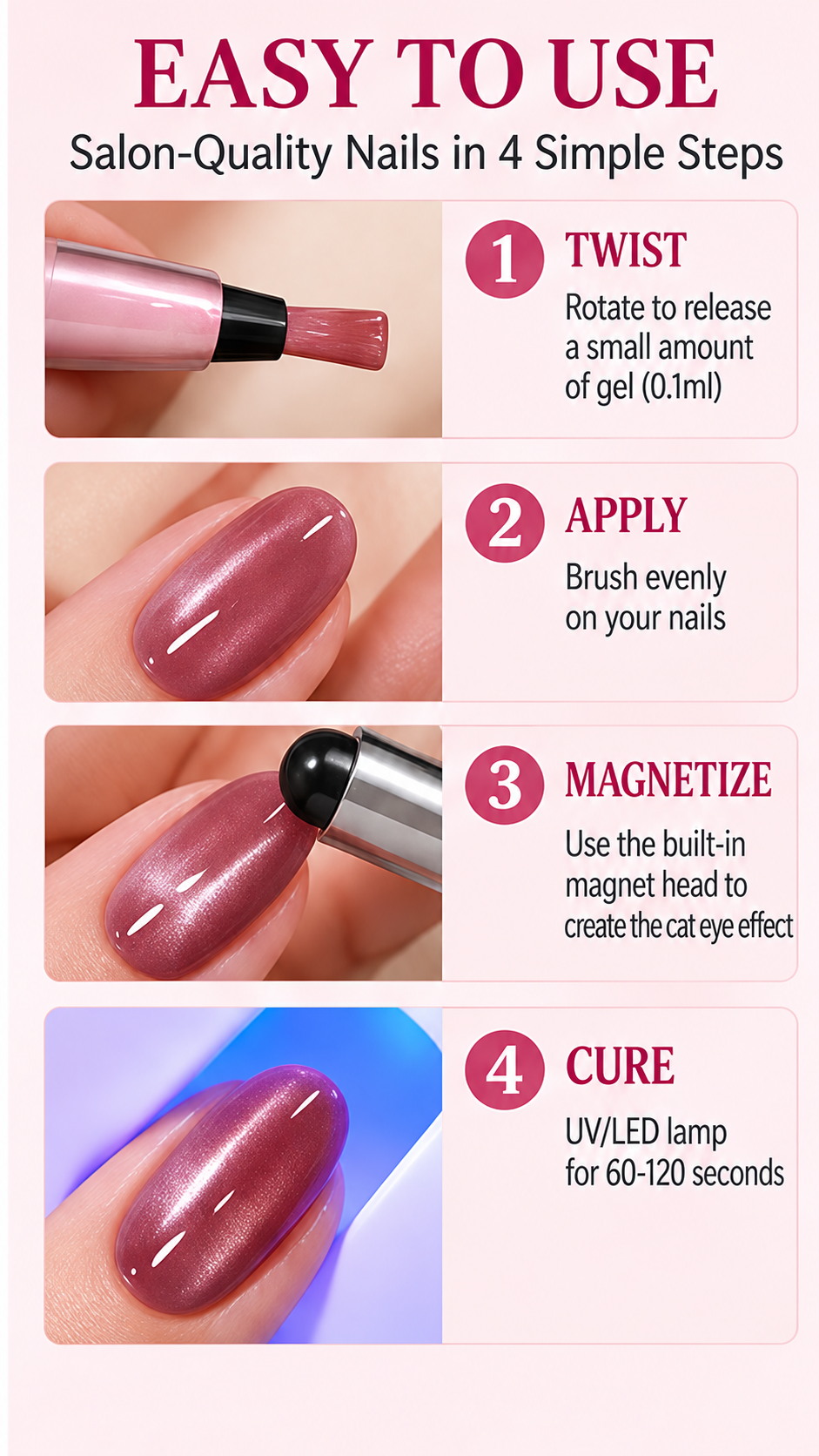 6-in-1 Magnetic Cat Eye Gel Nail Pen –✨ MAGNETIC MAGIC AT YOUR FINGERTIPS 💅