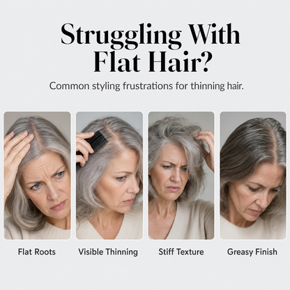 Peach-scented volumizing & setting spray—for lightweight, bouncy hair and long-lasting hold.