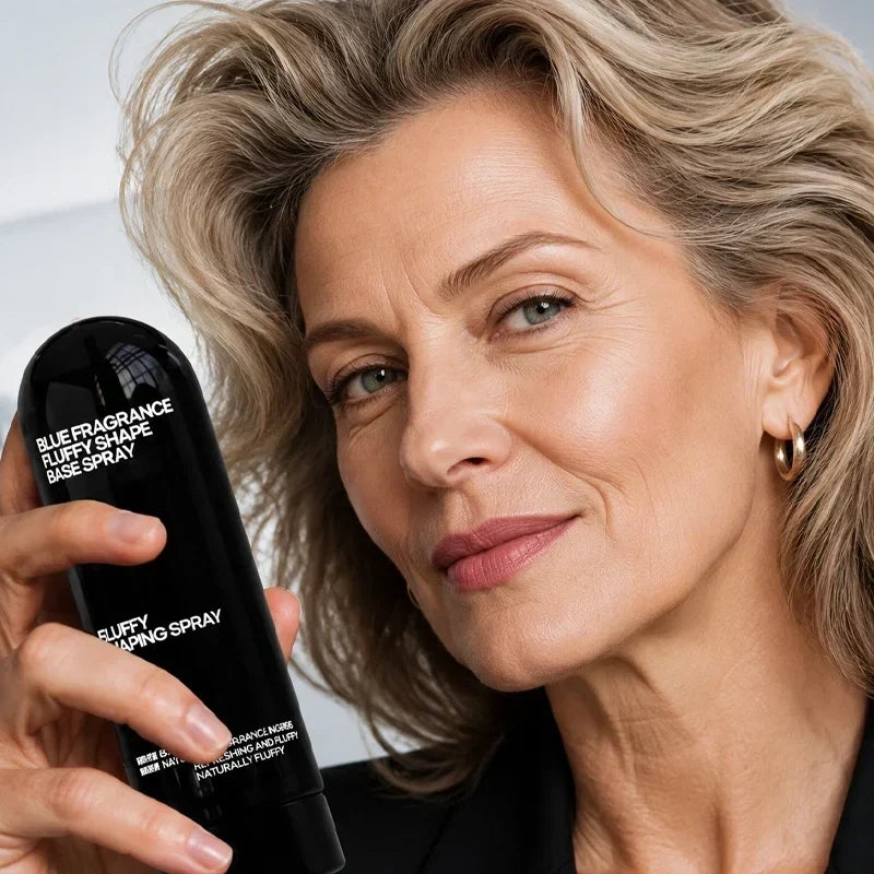 Peach-scented volumizing & setting spray—for lightweight, bouncy hair and long-lasting hold.